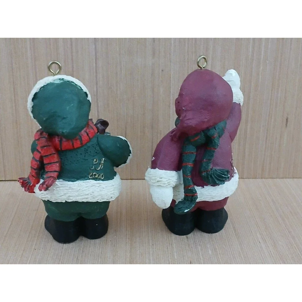 Snowmen Christmas Ornaments set of 2 Holiday Tree Decoration Cute
